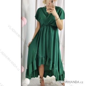 Langes Chiffon-Kurzarmkleid für Damen (S/M ONE SIZE) ITALIAN FASHION IMWGM23456