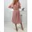 Langes Chiffon-Kurzarmkleid für Damen (S/M ONE SIZE) ITALIAN FASHION IMWGM23456
