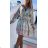 Langes Chiffon-Kurzarmkleid für Damen (S/M ONE SIZE) ITALIAN FASHION IMWGM23456