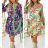 Langes Chiffon-Kurzarmkleid für Damen (S/M ONE SIZE) ITALIAN FASHION IMWGM23456