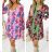 Langes Chiffon-Kurzarmkleid für Damen (S/M ONE SIZE) ITALIAN FASHION IMWGM23456