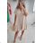 Langes Chiffon-Kurzarmkleid für Damen (S/M ONE SIZE) ITALIAN FASHION IMWGM23456