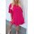 Langes Chiffon-Kurzarmkleid für Damen (S/M ONE SIZE) ITALIAN FASHION IMWGM23456