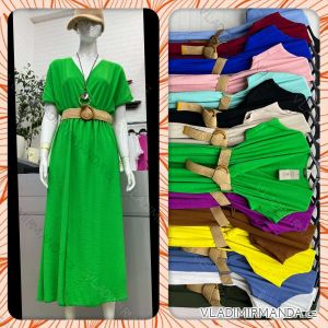 Langes Chiffon-Kurzarmkleid für Damen (S/M ONE SIZE) ITALIAN FASHION IMWGM23456