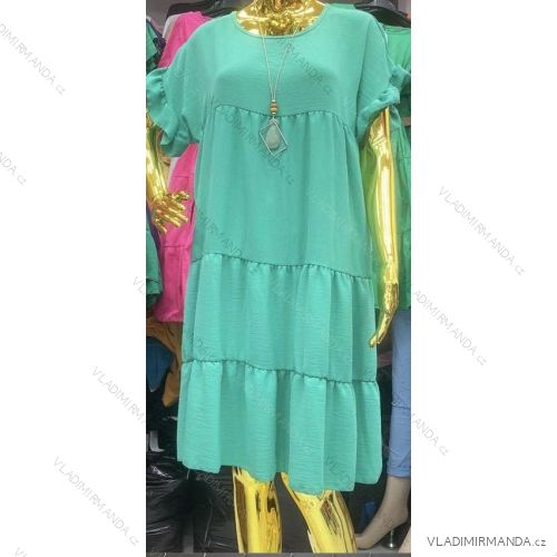 Sommerkleid für Damen mit Anhänger, kurzärmelig (Einheitsgröße S/M) ITALIAN FASHION IMWA23911