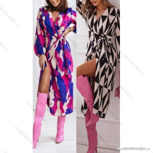 Langes Chiffon-Kurzarmkleid für Damen (S/M ONE SIZE) ITALIAN FASHION IMWGM23456