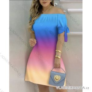 Langes Chiffon-Kurzarmkleid für Damen (S/M ONE SIZE) ITALIAN FASHION IMWGM23456