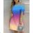 Langes Chiffon-Kurzarmkleid für Damen (S/M ONE SIZE) ITALIAN FASHION IMWGM23456