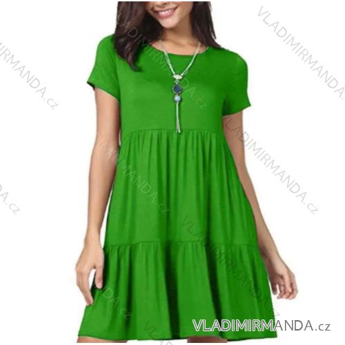 Langes Chiffon-Kurzarmkleid für Damen (S/M ONE SIZE) ITALIAN FASHION IMWGM23456