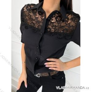 Košile s krajkou dlouhý rukáv dámské (S-2XL) TURECKÁ MÓDA TMMS23784