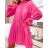 Langes Chiffon-Kurzarmkleid für Damen (S/M ONE SIZE) ITALIAN FASHION IMWGM23456