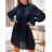 Langes Chiffon-Kurzarmkleid für Damen (S/M ONE SIZE) ITALIAN FASHION IMWGM23456