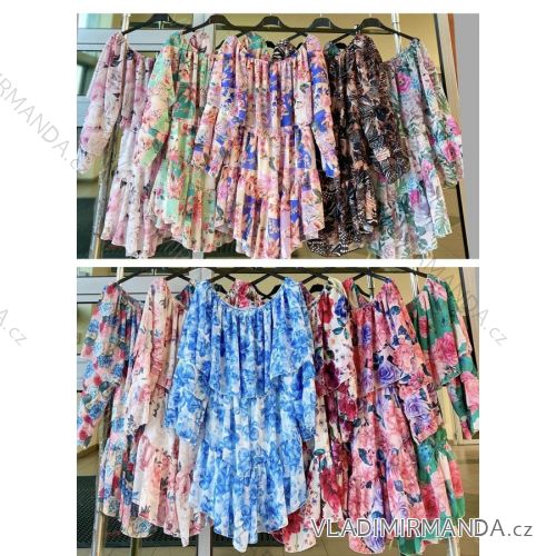 Sommer-Carmen-Langarmkleid für Damen (Einheitsgröße S/M) ITALIAN FASHION IMWKK23968