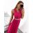 Langes, elegantes, ärmelloses Partykleid für Damen (S/M EINHEITSGRÖSSE) ITALIAN FASHION IMPSH223598/DU Rot