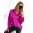 Damen Satin Langarmhemd (S/M/L ONE SIZE) ITALIAN FASHION IM322560 M / L rot