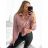 Damen Satin Langarmhemd (S/M/L ONE SIZE) ITALIAN FASHION IM322560 M / L rot