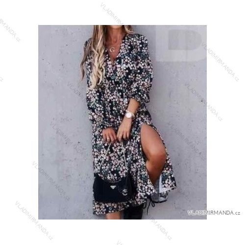 Sommer Hemdkleid Langarm Oversize Damen (S / M ONE SIZE) ITALIAN FASHION IMWM216078