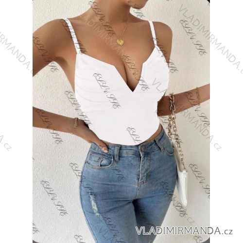 Sommer-Trägertop für Damen (S/M ONE SIZE) ITALIAN FASHION IMM23M23865 weiß S/M