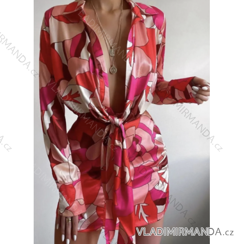 Elegantes Damenkleid mit langen Ärmeln (Einheitsgröße S/M) ITALIAN FASHION IMPOC235457