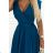 348-5 SCARLETT - ausgestelltes Kleid mit Ausschnitt - Meeresfarbe