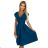 348-5 SCARLETT - ausgestelltes Kleid mit Ausschnitt - Meeresfarbe