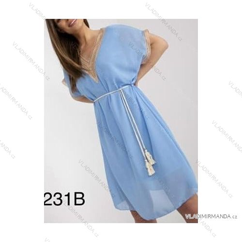 Langes Sommer-Kurzarmkleid für Damen (S / M ONE SIZE) ITALIAN FASHION IMWB22026