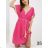 Langes Sommer-Kurzarmkleid für Damen (S / M ONE SIZE) ITALIAN FASHION IMWB22026