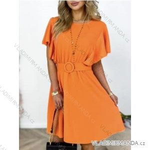 Langes Sommer-Kurzarmkleid für Damen (S / M ONE SIZE) ITALIAN FASHION IMWB22026