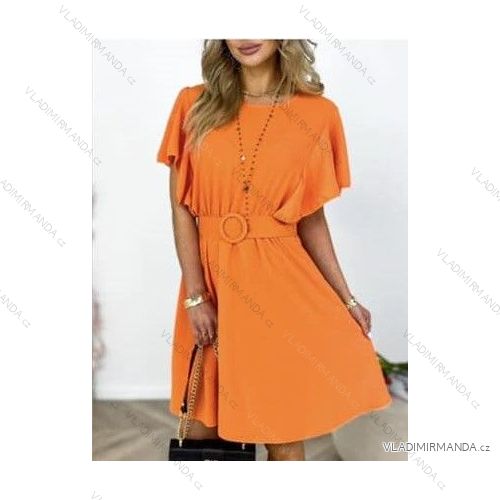 Langes Sommer-Kurzarmkleid für Damen (S / M ONE SIZE) ITALIAN FASHION IMWB22026