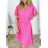 Langes Sommer-Kurzarmkleid für Damen (S / M ONE SIZE) ITALIAN FASHION IMWB22026