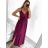 Langes Sommerkleid aus Satin mit Trägern Damen mit Gürtel (UNI S / M) ITALIAN FASHION IMM22INFINITE -   grüne Erbse -   S / M