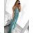Langes trägerloses Sommerkleid für Damen aus Satin (S/M EINHEITSGRÖSSE) ITALIAN FASHION IMM22360 weiß