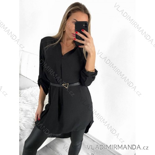 Elegantes Langarmkleid Damen (S / M.ONE SIZE) ITALIAN FASHION IMM211302 S/M schwarz