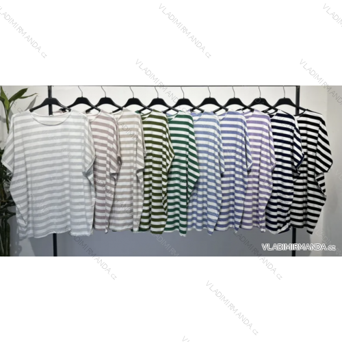 Gestreiftes Kurzarm-T-Shirt für Damen (S/M EINHEITSGRÖSSE) ITALIAN FASHION IMPLM2380355