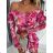 Sommer-Carmen-Langarmkleid für Damen (Einheitsgröße S/M) ITALIAN FASHION IMWKK231091