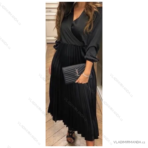 Langes, elegantes Langarmkleid für Damen (Einheitsgröße S/M) ITALIAN FASHION IMPMG235775