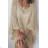 Damen-Tunika mit 3/4-Ärmeln und langen Ärmeln (Einheitsgröße S/M) ITALIAN FASHION IMPMG233246lino