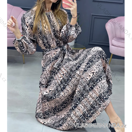Langes, elegantes Langarmkleid für Damen (Einheitsgröße S/M) ITALIAN FASHION IMPMG238037