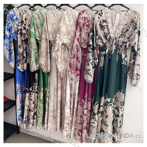 Langes, elegantes Langarmkleid für Damen (S/M EINHEITSGRÖSSE) ITALIAN FASHION IMPMG235234