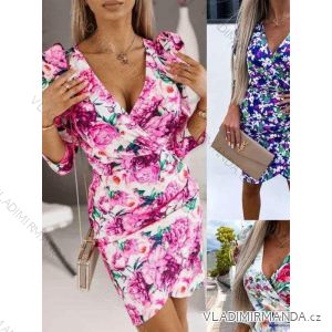 Elegantes Damenkleid mit langen Ärmeln (Einheitsgröße S/M) ITALIAN FASHION IMWGB231116