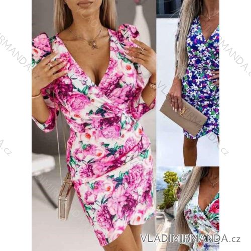 Elegantes Damenkleid mit langen Ärmeln (Einheitsgröße S/M) ITALIAN FASHION IMWGB231116