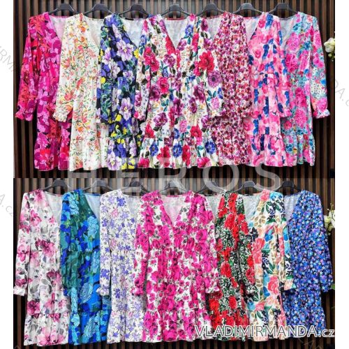 Elegantes Damenkleid mit langen Ärmeln (S/M EINHEITSGRÖSSE) ITALIAN FASHION IMWGB231117