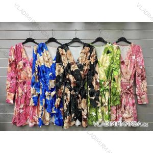 Langes Chiffon-Kurzarmkleid für Damen (S/M ONE SIZE) ITALIAN FASHION IMWGS231048