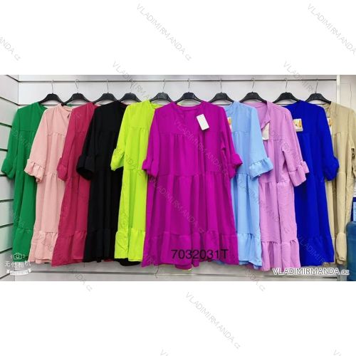 Damen-Sommerkleid in Übergröße mit kurzen Ärmeln (2XL/3XL EINHEITSGRÖSSE) ITALIAN FASHION IMWT231142