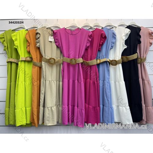 Damen Elegantes Langes Kurzarmkleid (S / M ONE SIZE) ITALIAN FASHION IMWM217229