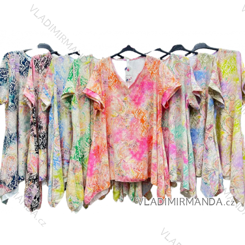 Kurzarm-Tunika für Damen in großen Größen (4XL/5XL ONE SIZE) ITALIAN FASHION IM423102