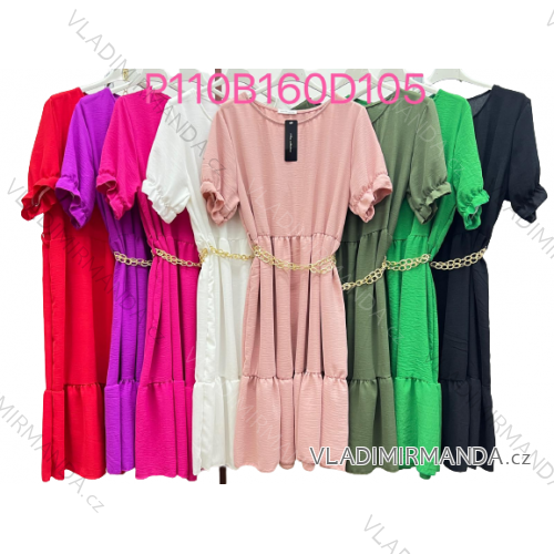 Kurzärmliges Hemdkleid für Damen (S / M ONE SIZE) ITALIAN FASHION IM422633