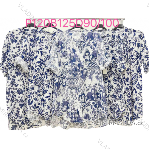 Shirt verlängert 3/4 Langarm Damen (L/XL/2XL ONE SIZE) ITALIAN FASHION IM423025