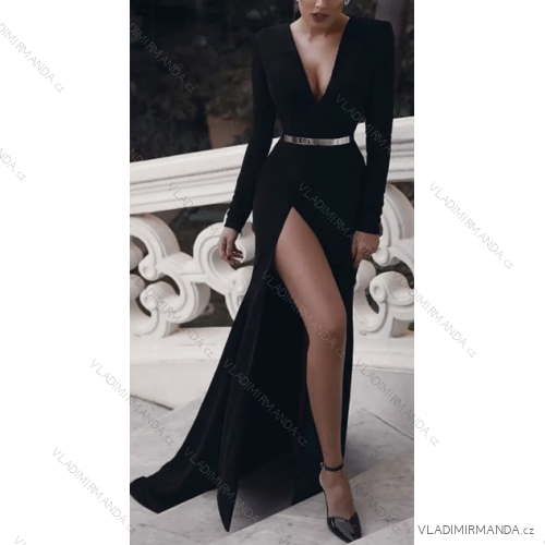 Langes, elegantes Langarmkleid für Damen (S/M EINHEITSGRÖSSE) ITALIAN FASHION IMPCF2326635