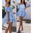 Langes Chiffon-Kurzarmkleid für Damen (S/M ONE SIZE) ITALIAN FASHION IMWGS231048